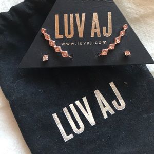 Luv Aj rose gold earring set